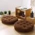 Round Shape Floor Cushion / Soft Meditation Cushion For Casual Seating In Brown Color