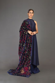 FULLY EMBROIDERED PREMIUM MICRO VELVET SHAWL D-270
